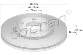 TOPRAN 207073 - DISCO DE FRENO