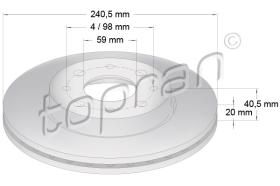 TOPRAN 304231 - DISCO DE FRENO