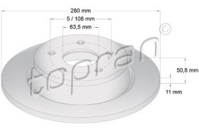 TOPRAN 304249 - DISCO DE FRENO