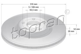 TOPRAN 304405 - DISCO DE FRENO