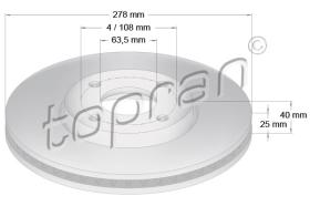 TOPRAN 304886 - DISCO DE FRENO