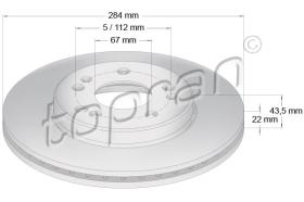 TOPRAN 400845 - DISCO DE FRENO