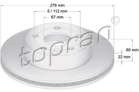 TOPRAN 400857 - DISCO DE FRENO