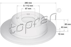 TOPRAN 400865 - DISCO DE FRENO