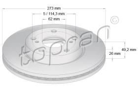 TOPRAN 600588 - DISCO DE FRENO