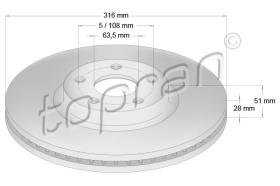 TOPRAN 631170 - DISCO DE FRENO