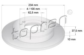 TOPRAN 821169 - DISCO DE FRENO